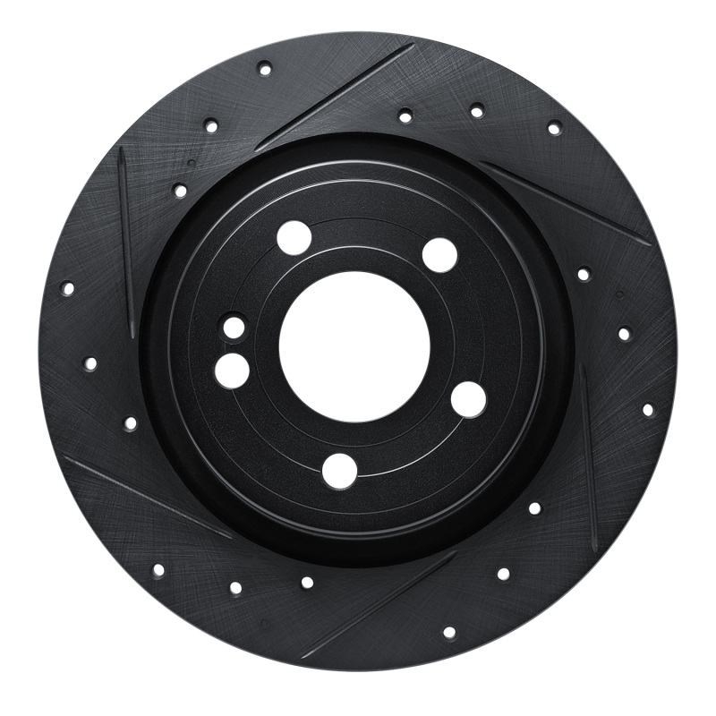 Mercedes-Benz A220 Brake Rotor (1) - Rear Left - R1 Concepts - Drilled & Slotted - Black - `19-`26 Mercedes-Benz A220 Brake Rotor (1) - Rear Left - R1 Concepts - Drilled & Slotted - Black - `19-`26